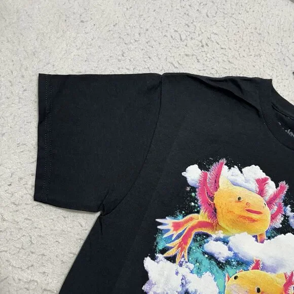 Spencer's Men's Medium Axolotl Graphic T Shirt Black Short Sleeve Crewneck Tee - Picture 5 of 11